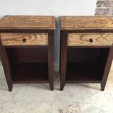 Vintage bedside tables legs compass