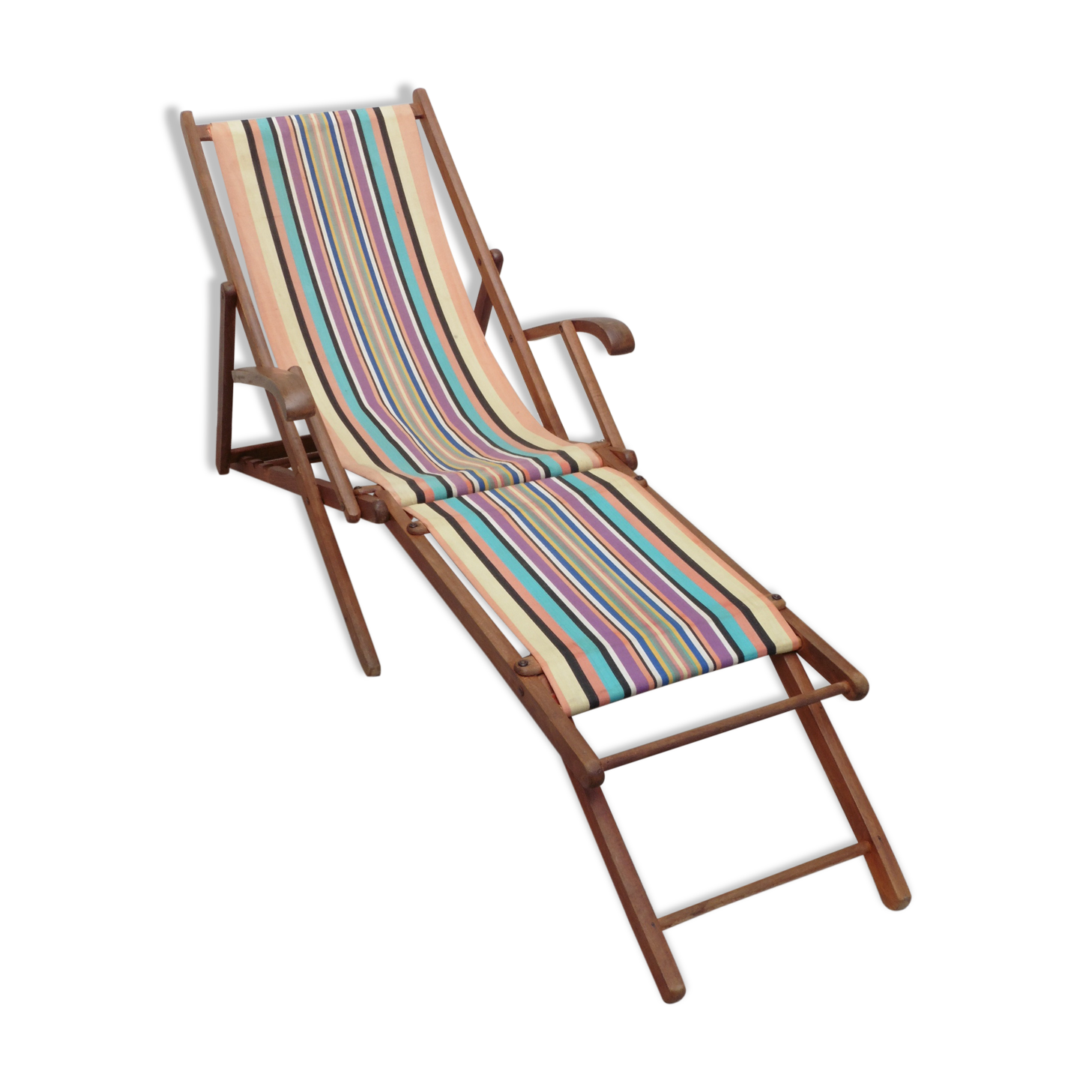 Chilienne chaise longue bayadère multicolore Selency