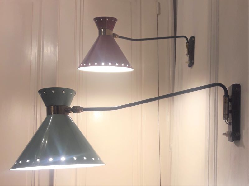 Wall light Diabolo René Mathieu 50s