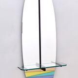 Miroir d'entrée mural ovale et table console avec plateau en verre