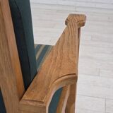 1970s, Scandinavian 2-seater sofa, furniture wool, solid oak wood.