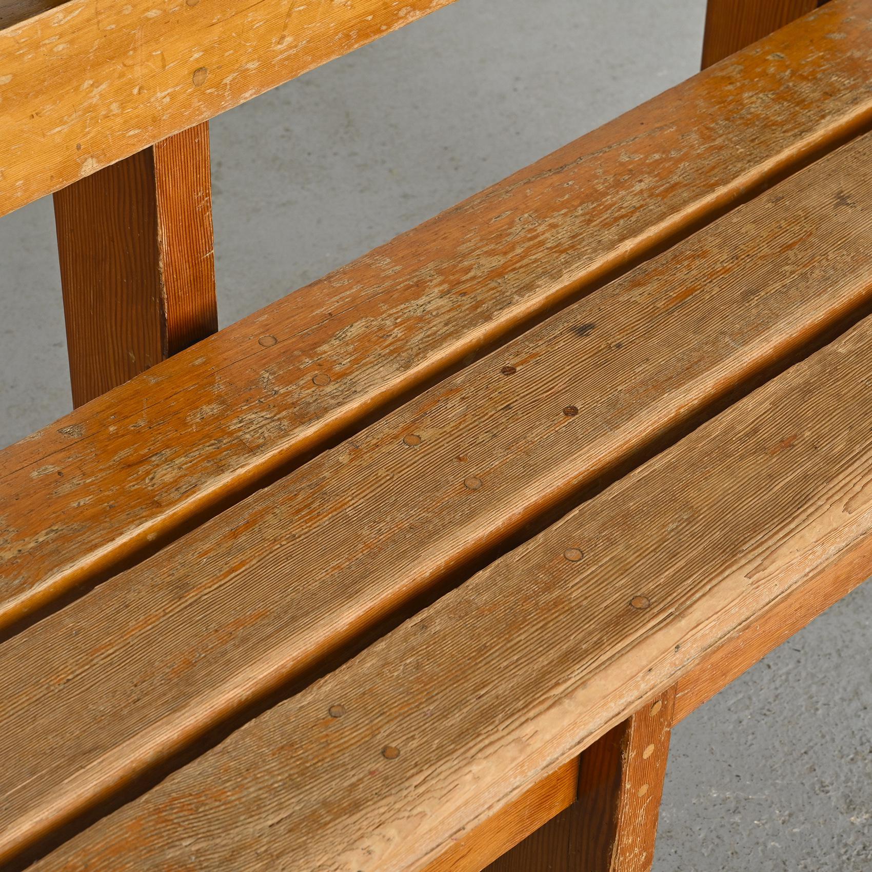 Pair of solid wood benches by Christian Durupt, Courchevel, circa 1960