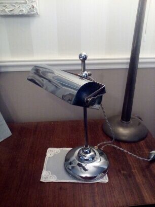 Art deco chrome metal desk lamp 30