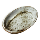 Petit plat ovale en céramique mouchetée glacée L23