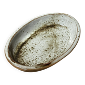Small oval dish in glazed speckled ceramic L23