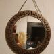 Beautiful brutalist round iron mirror in the RYCKAERT style ATELIER MAROLLES JEAN TOU
