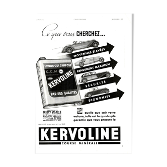 Affiche vintage années 30 Kervoline