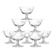 8 coupes à champagne en verre gravé à la roue décor végétal, Bohême, début XXe