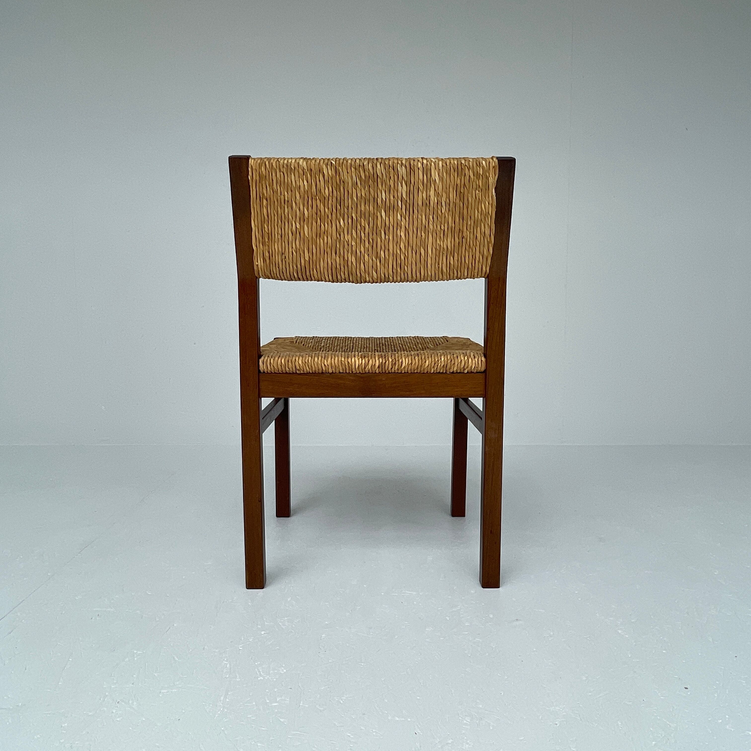Martin Visser set of six "SE82" wenge and rush dining chairs