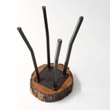 Mid‑Century Rustic French Tree Trunk Stool, France 1940s