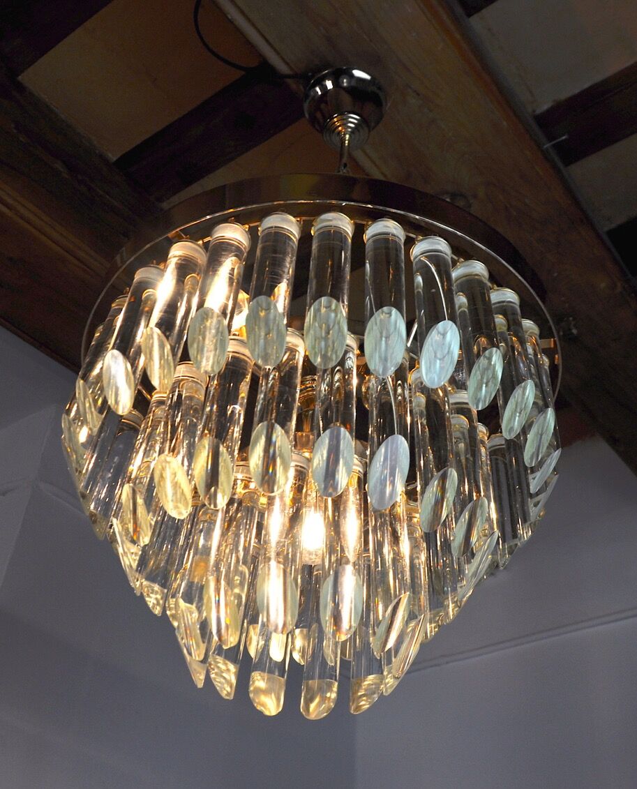 Venini glass chandelier, 3 levels, Italy, 1970
