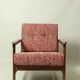 Fauteuil Vintage Tapissé Homard Salon Scandinave, MCM, Pologne Années 1960