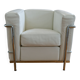 LC2 armchair Le Corbusier white leather reissue Cassina (4 armchairs available).