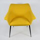 Mid-century armchair Shell, 1960s, NRD, yellow fabric, restored