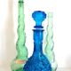 Three glass decanters from Empoli, Italy 1960