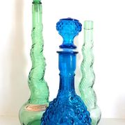 Three glass decanters from Empoli, Italy 1960