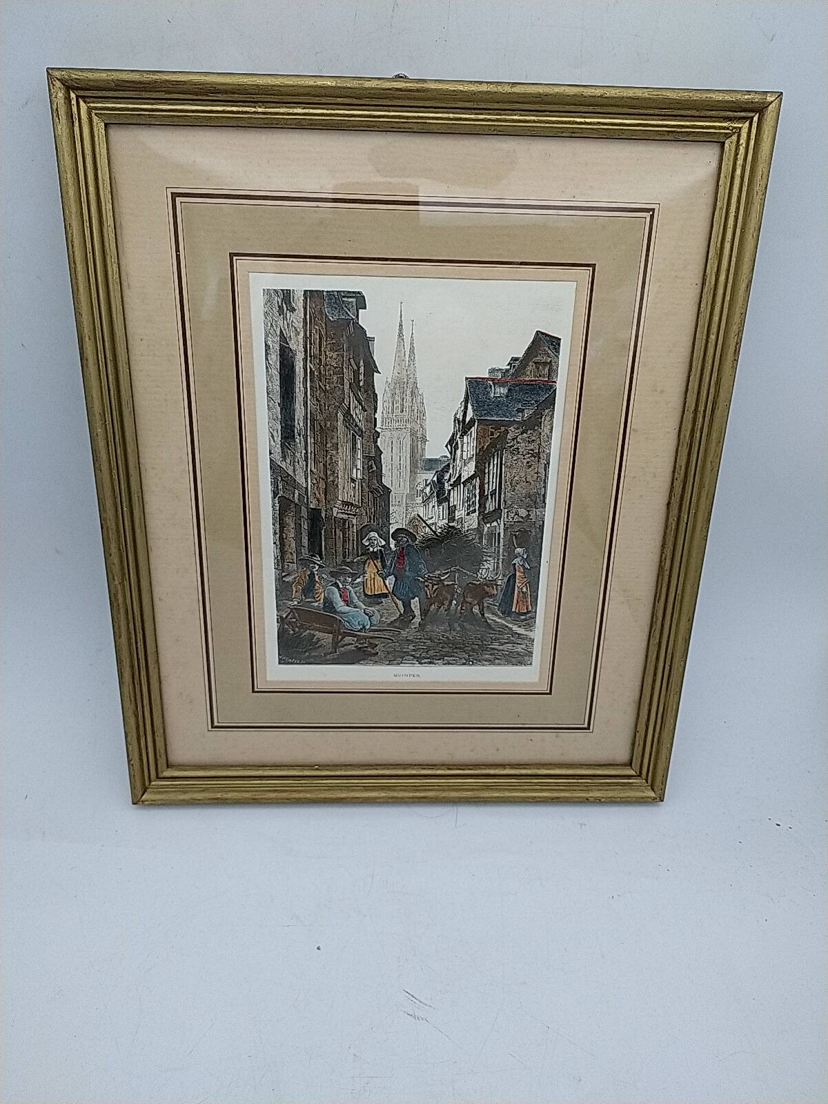 Engraving from Quimper. Late 19th century.