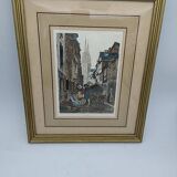 Engraving from Quimper. Late 19th century.