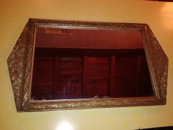 Art Deco gilded wood mirror - 60x35cm