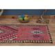 Tapis couloir vintage turc fait main en laine et coton rose des années 1970 104x358
