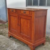 Old Parisian buffet in rustic oak 2 drawers 2 doors vintage country storage unit