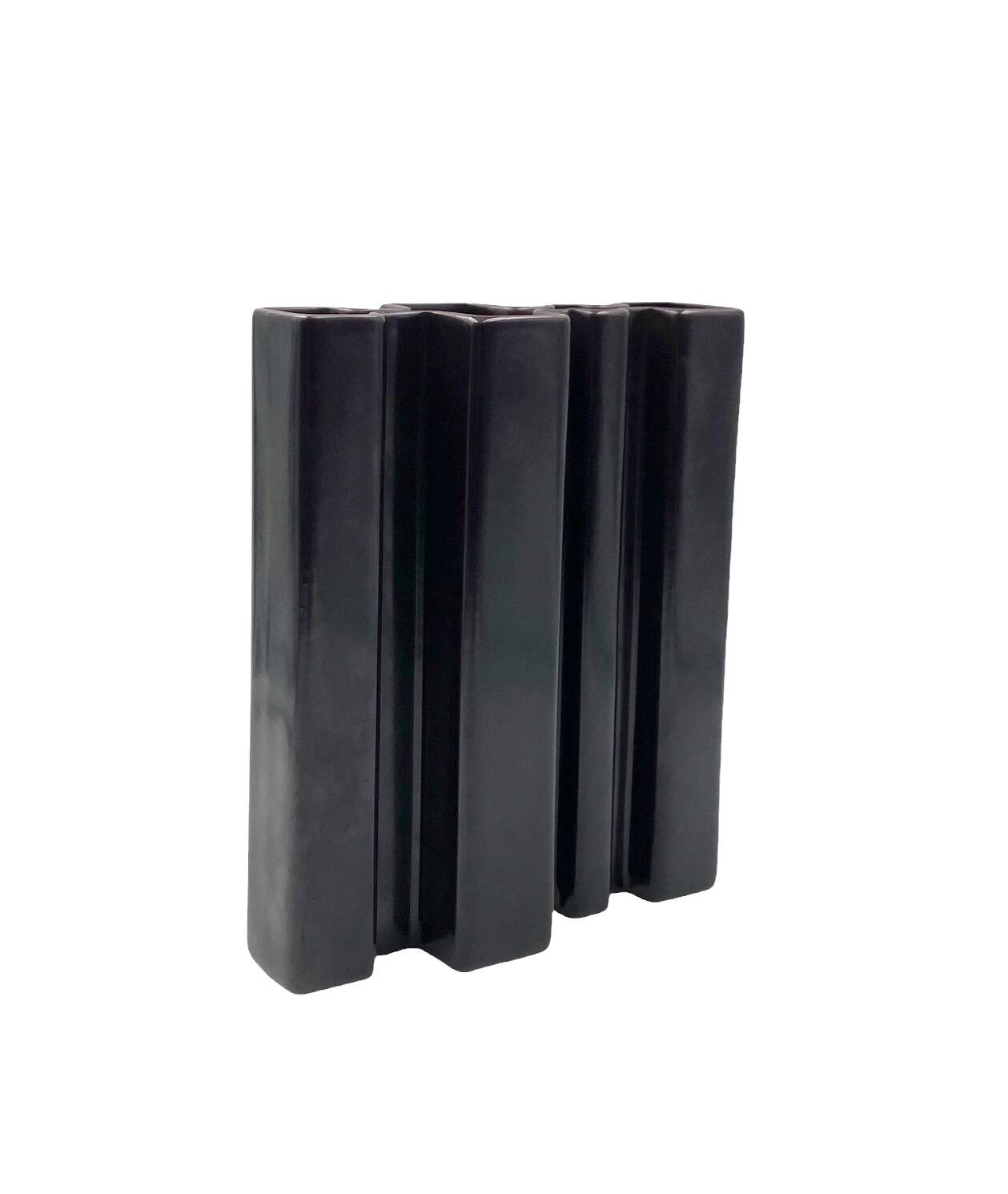 Angelo Mangiarotti, Space age brown ceramic vase, Fratelli Brambilla Italy ca. 1968