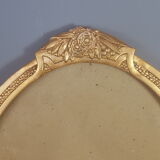 Former oval Art-Deco wood frame - 56x38 cm gold stucco, 50.2x35.2 cm SB