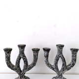 Pair of ceramic candle holders