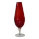 Large vintage twisted red glass vase
