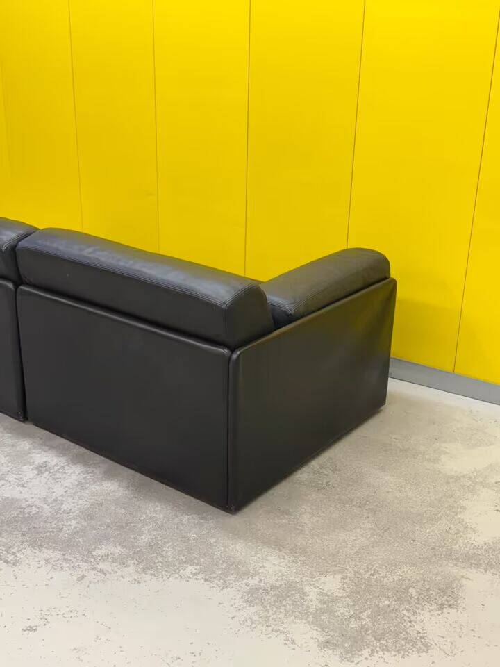De Sede DS-76 Modular 2-Seater Sofa / Sofa Bed – Black Leather (1970s)