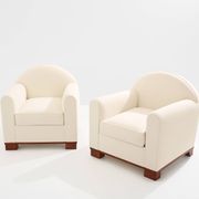 Jacques Adnet pair of modernist club armchairs in rosewood 1931