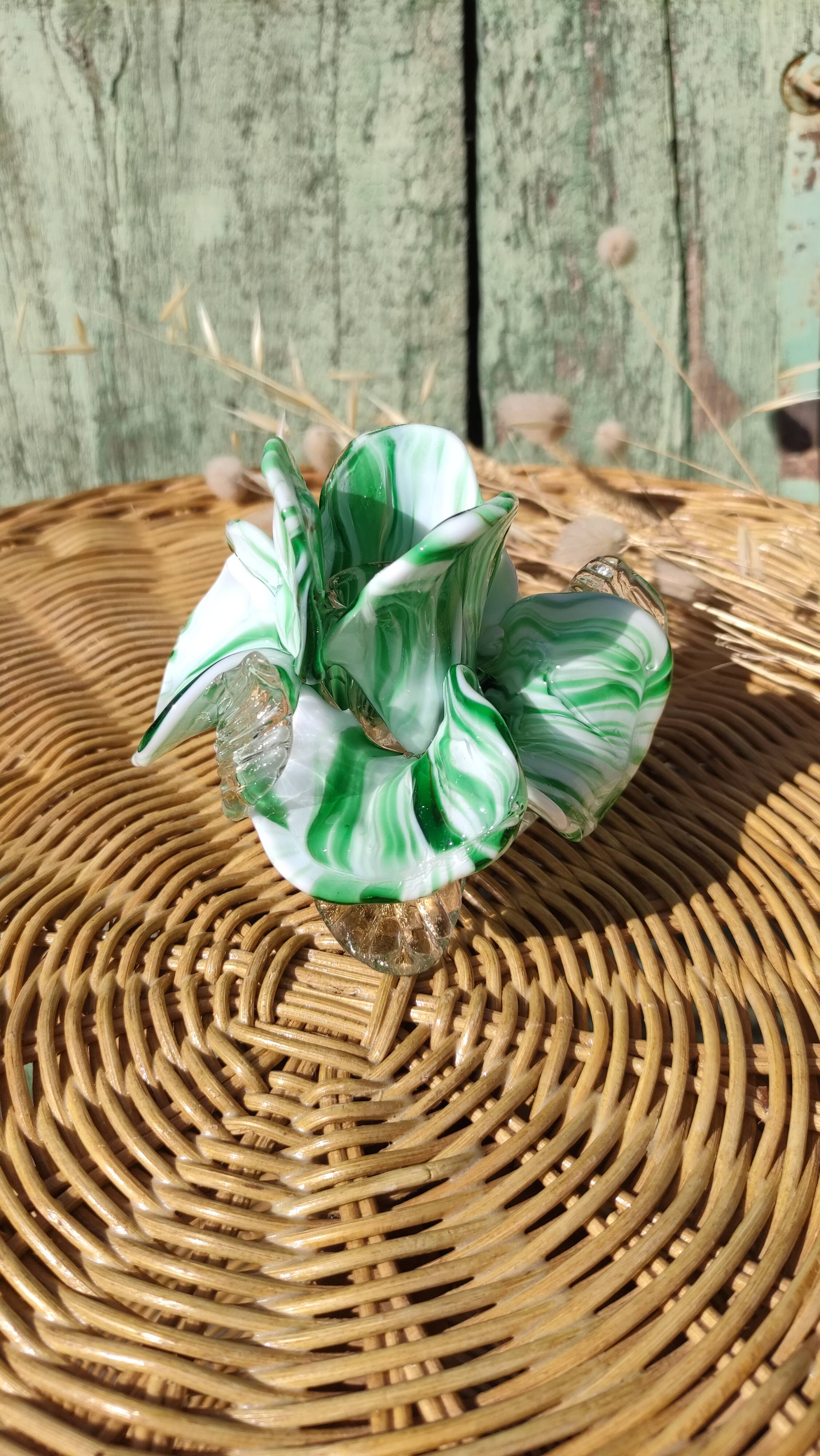 Handcrafted candle holder in Murano glass, unique piece