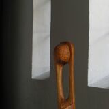 Wood sculpture "The Thoughtful One" by Ole Wettergren, Denmark, 1980s