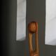 Wood sculpture "The Thoughtful One" by Ole Wettergren, Denmark, 1980s