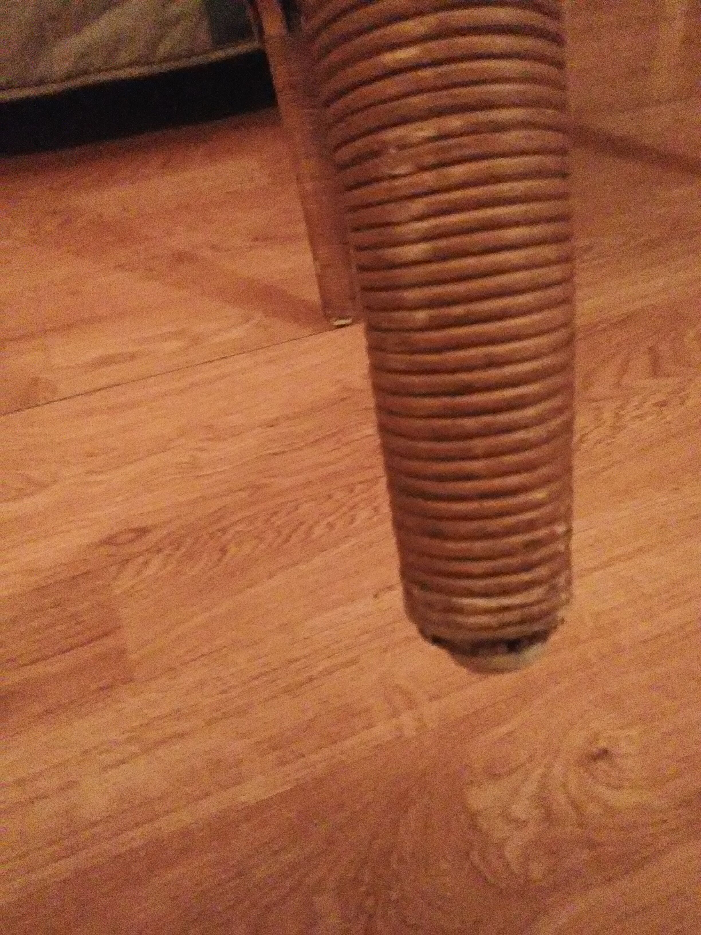 Rattan half-moon coffee table