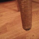 Rattan half-moon coffee table