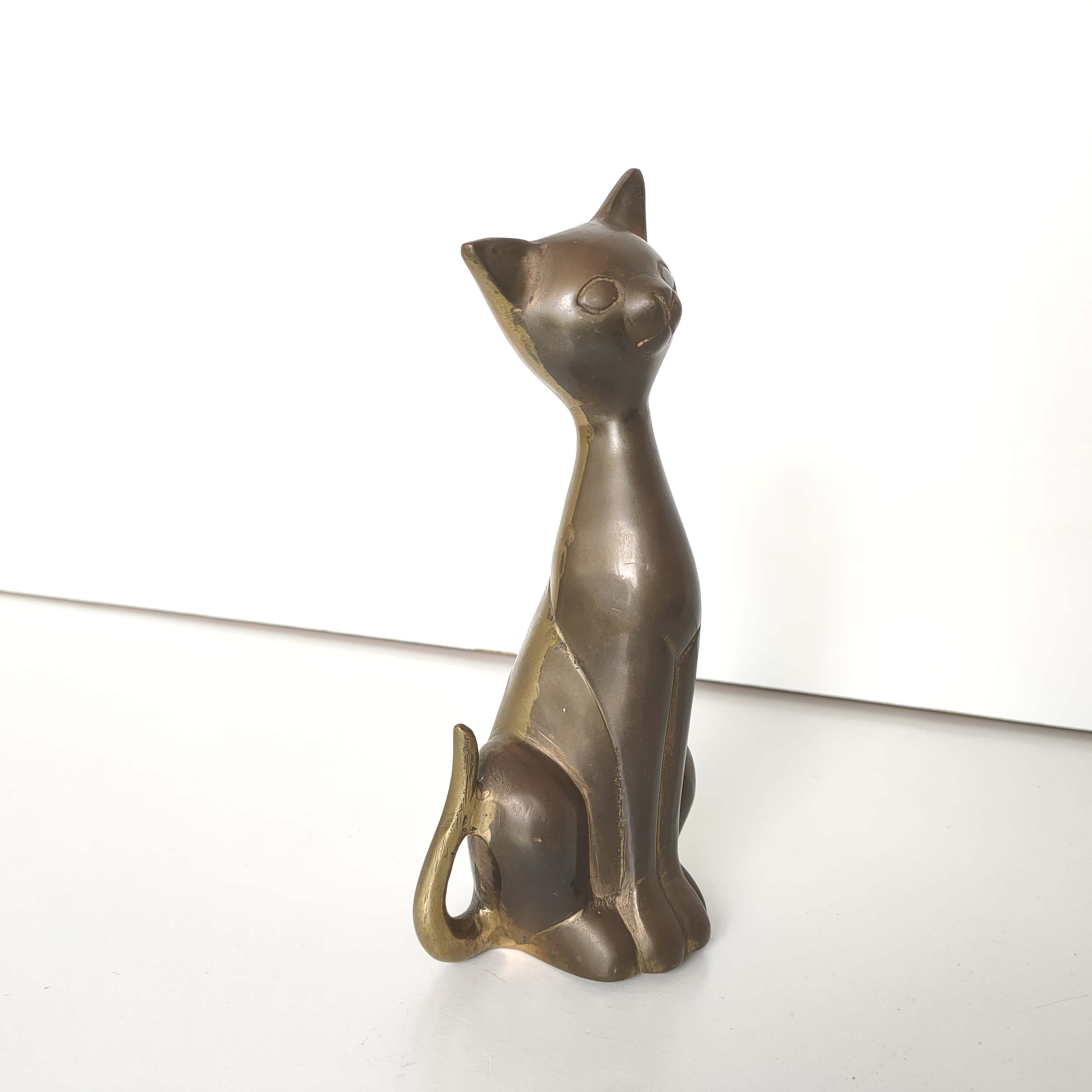 Brass cat Ht 19cm
