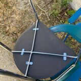 Série de 6 fauteuils design italien en cuir et métal chromé vintage