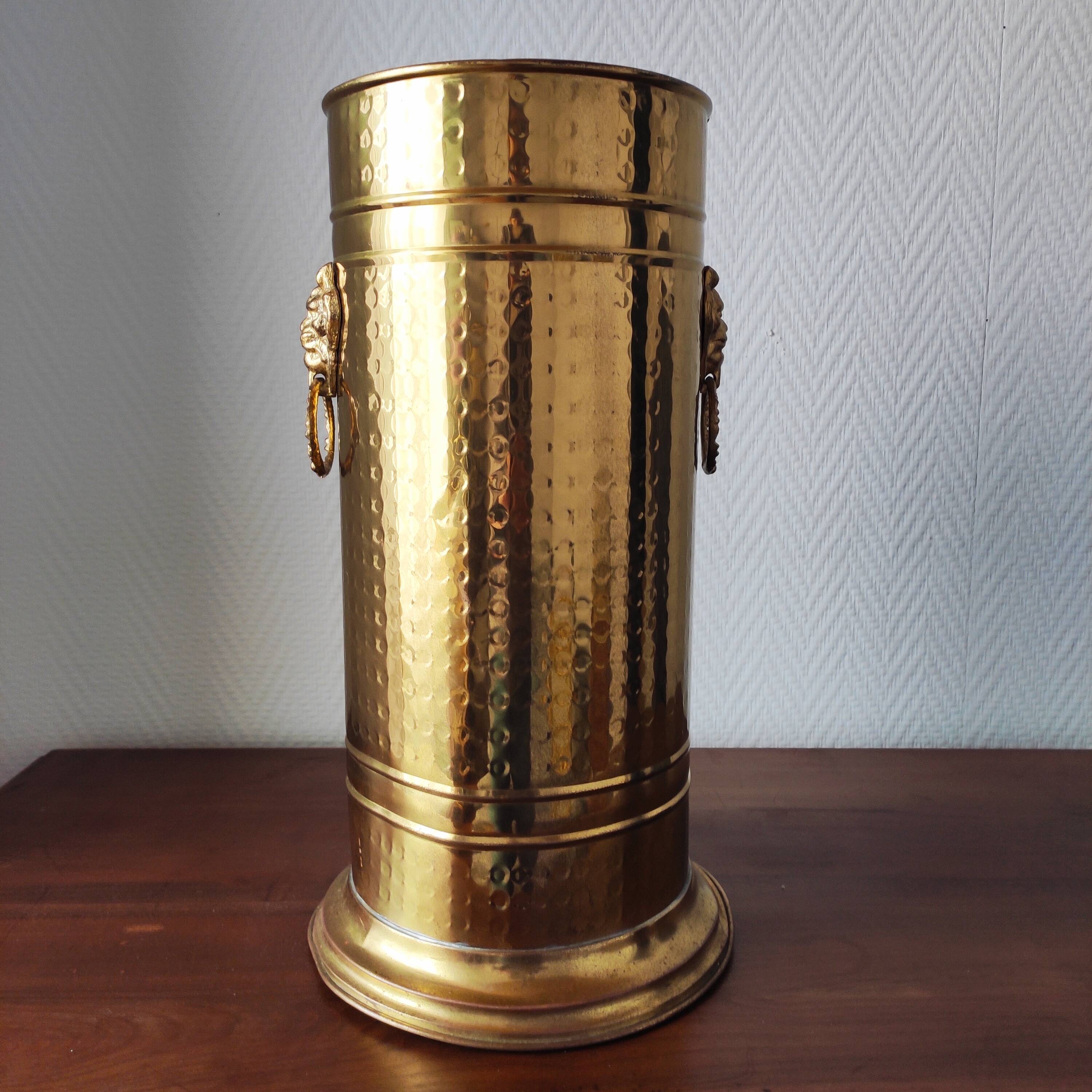 Vintage brass umbrella stand