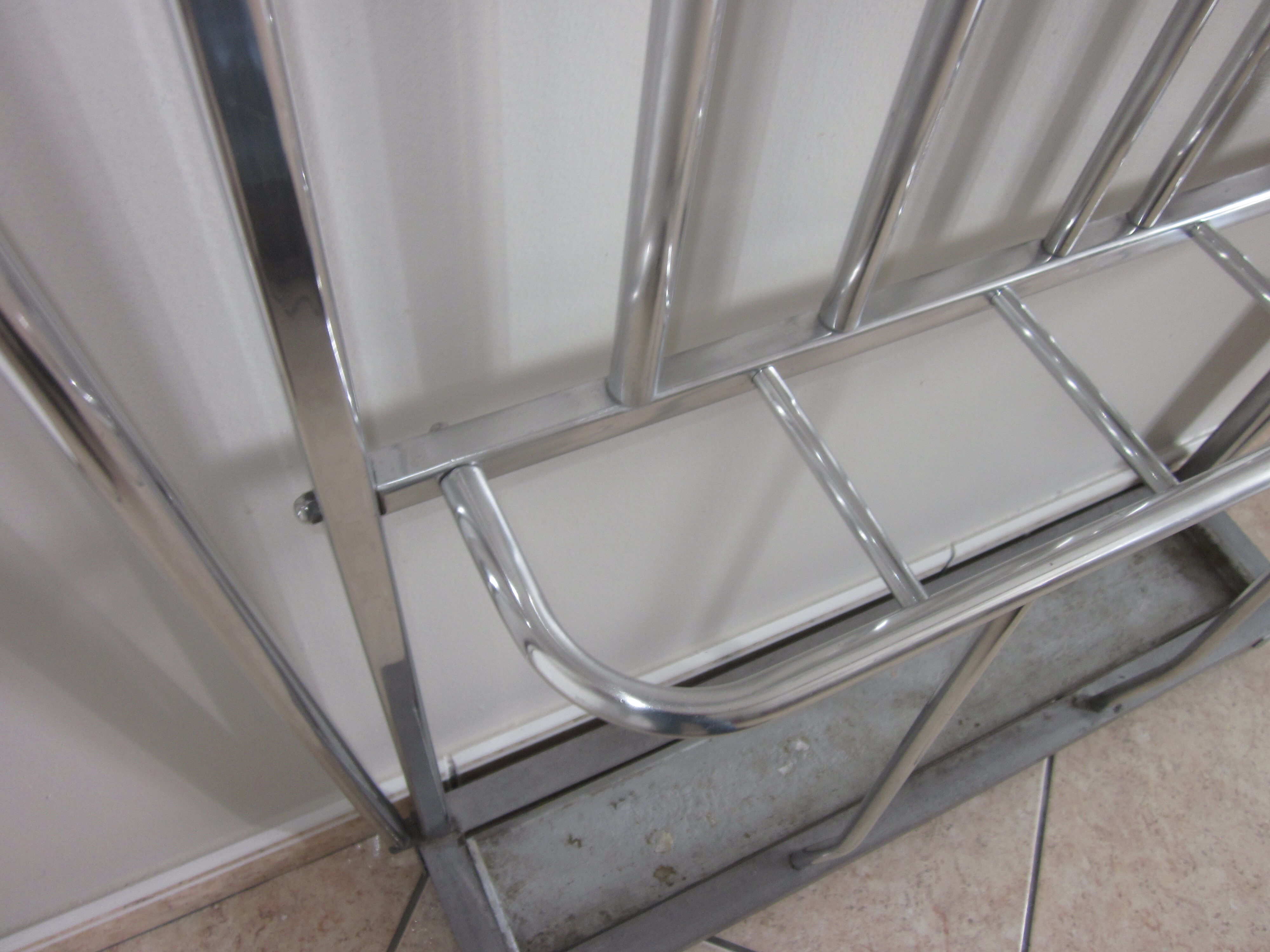 Aluminum coat rack from the 1950s