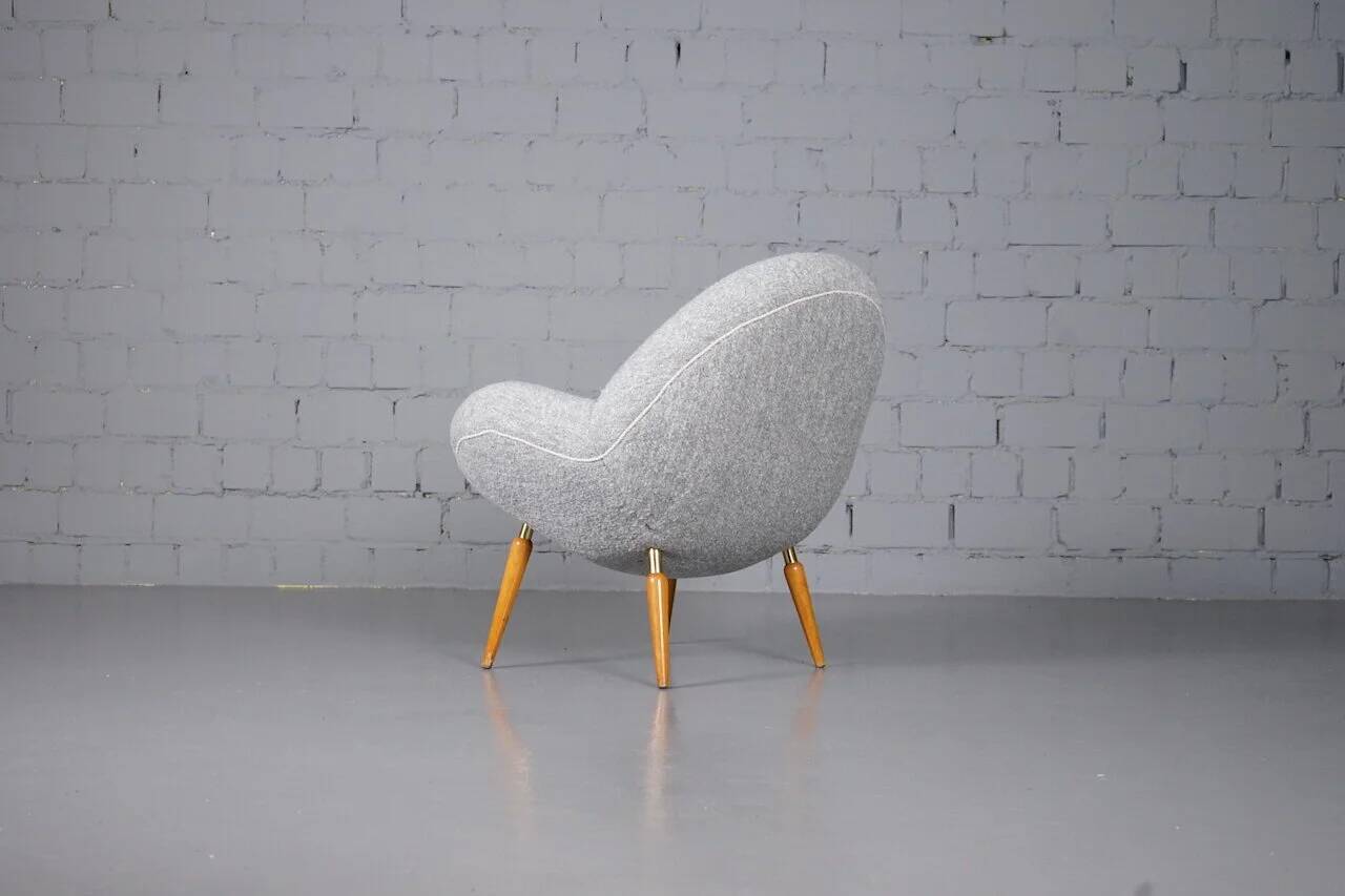 Lounge chair in boucle by Fritz Neth for Correcta