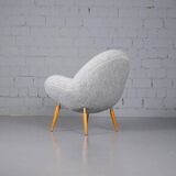 Lounge chair in boucle by Fritz Neth for Correcta