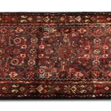 Traditional persian runner rug, handmade wool rug 87x420cm