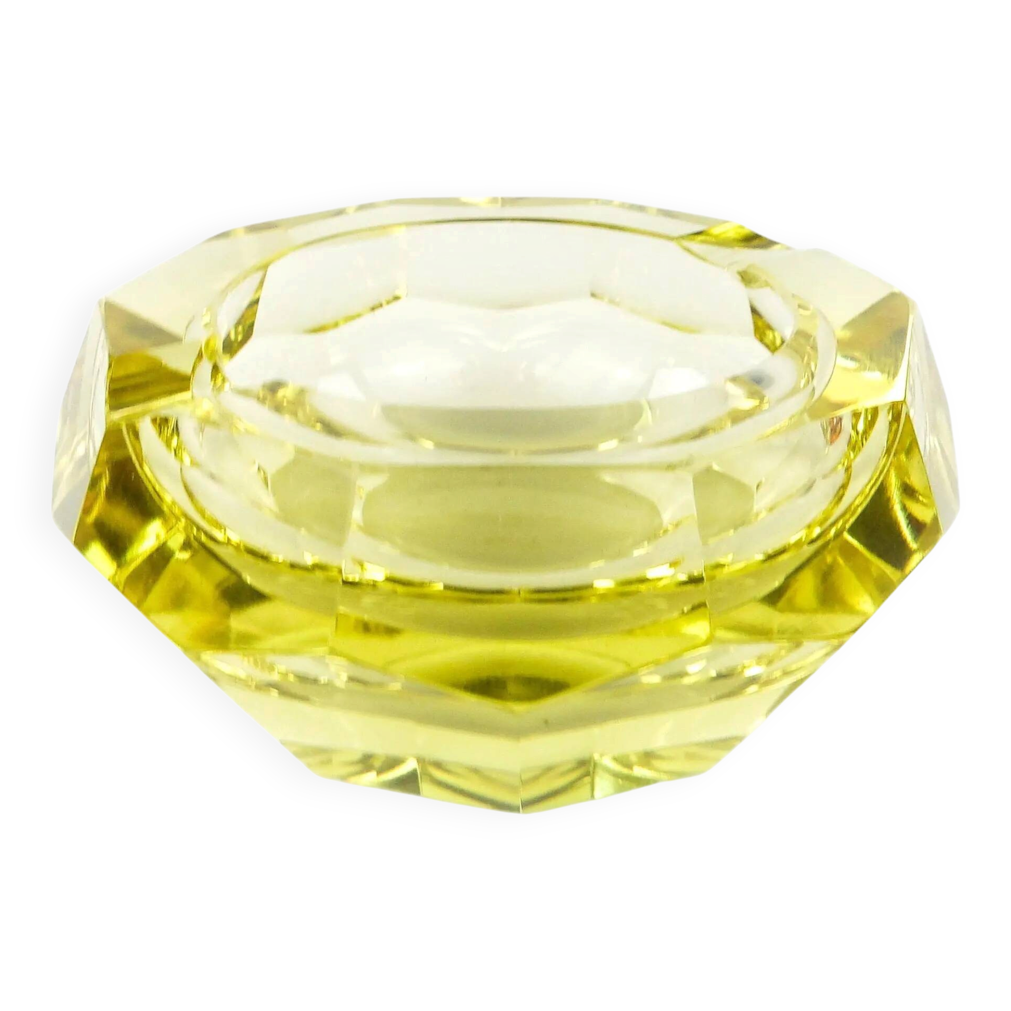 Art Deco ashtray, crystal, Czechoslovakia, 1950s