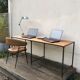 Vintage steel workshop table and oak top
