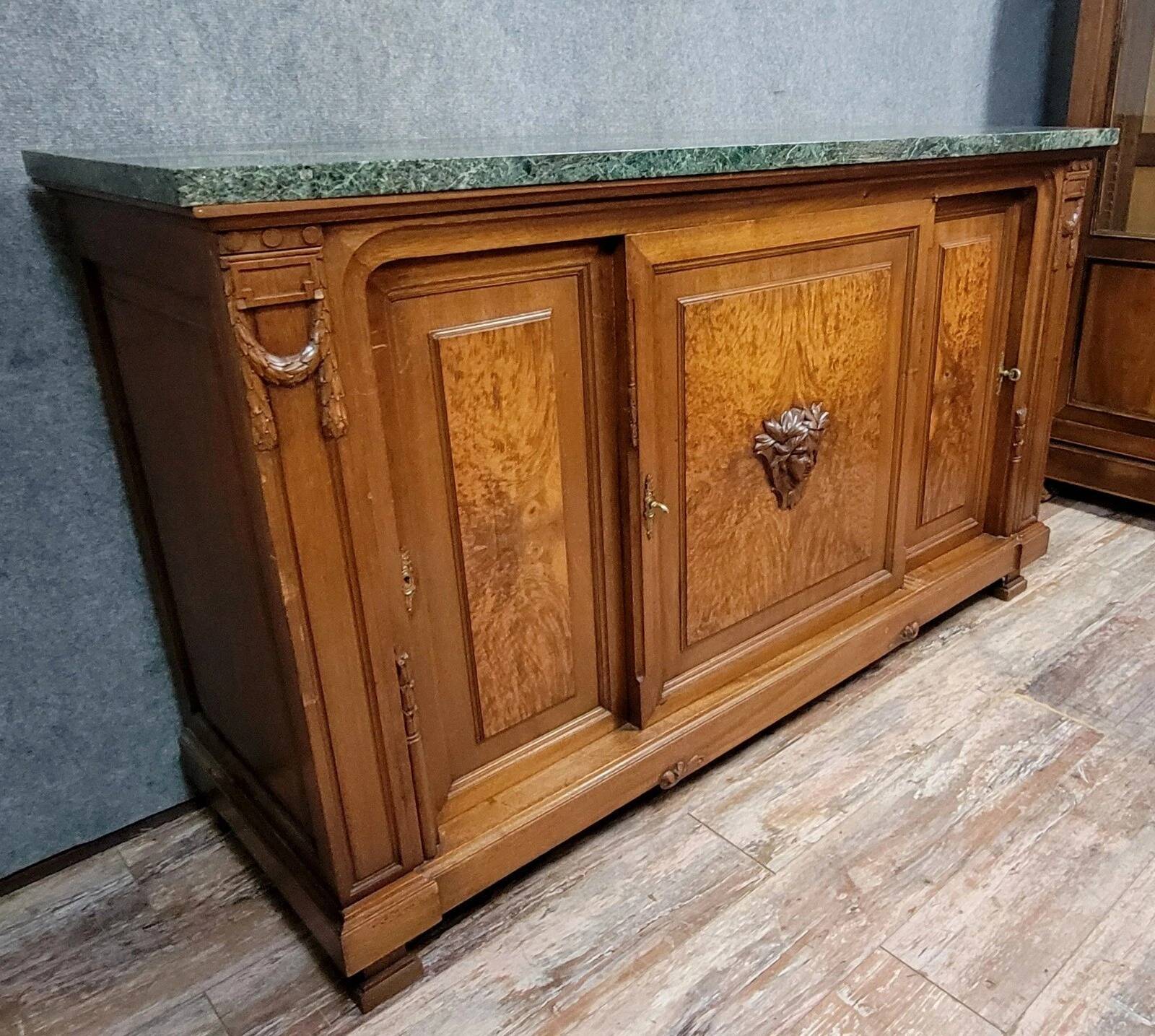 Louis XVI style mahogany and burl wood sideboard, 19th century