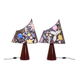 A pair of post-modern Missoni table lamps by Massimo Valloto, Italy, 1980s.