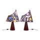 A pair of post-modern Missoni table lamps by Massimo Valloto, Italy, 1980s.