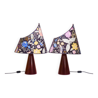 A pair of post-modern Missoni table lamps by Massimo Valloto, Italy, 1980s.