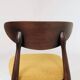 Modern Set of 4 Dining Chairs, Ochre Bouclè and Dark walnut beech wood
